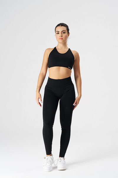 qlu Attractive Collection Women's Black Seamless / Seamless Scrunch Leggings