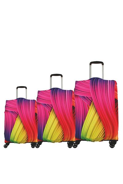 MY SARACİYE My Wardrobe Luggage Cover, Suitcase Cover Large, Medium, Cabin Size Cover Set, Rainbow 06