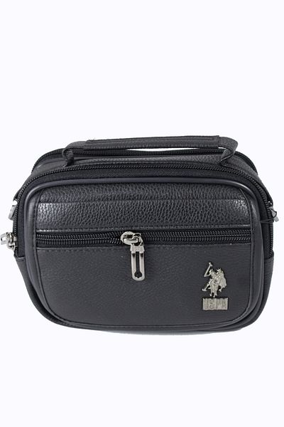U.S. Polo Assn. Us Polo Assn Black Faux Leather Shoulder Strap Portfolio - Plevr 8417-S