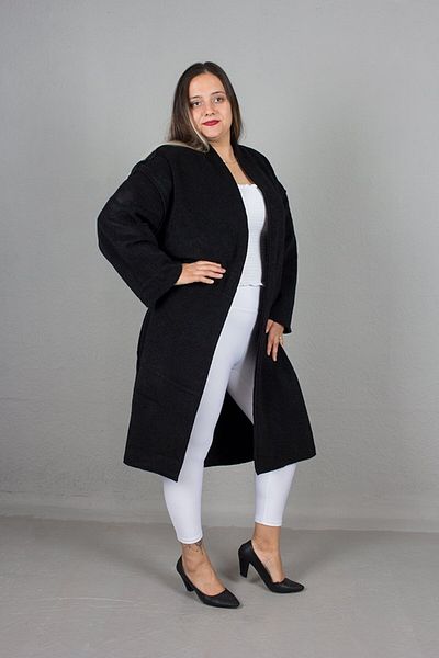 Truva XXL Large Size Women's Clothing Oversize Cashmere Coat