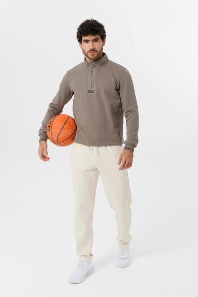 Escetic 4 Seasons Ecru Doubleface Slimfit Men's Sports Sweatpants - S0023