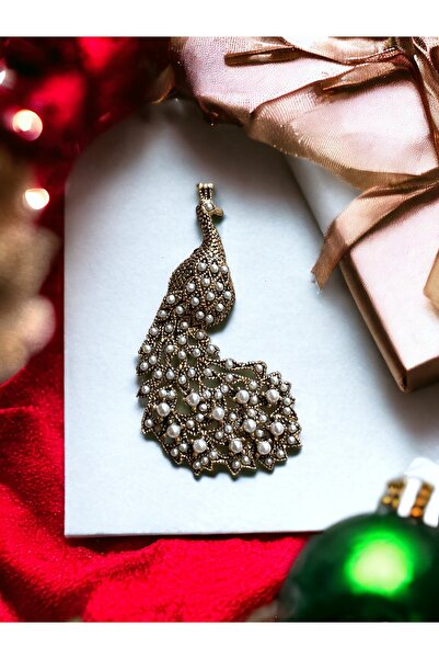 FAYRA ACCESSORIES İnci Tavuskuşu Motif Broş