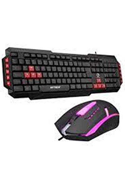 Genel Markalar Hyk-46 Combo Siyah Usb Kırmızı Tuşlu Q Gaming Oyuncu Klavye Mouse Set