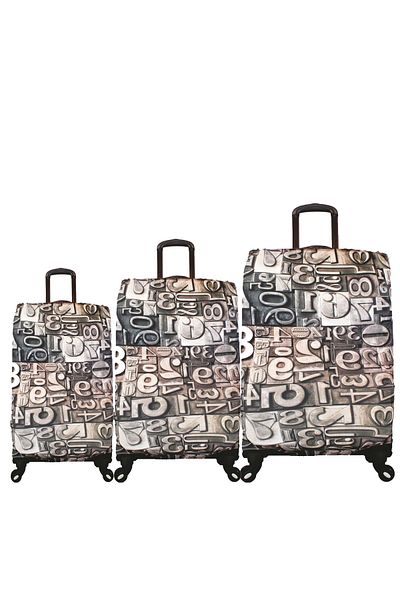 MY SARACİYE My Wardrobe Luggage Cover, Suitcase Cover Large, Medium, Cabin Size Case Set, Figures 09