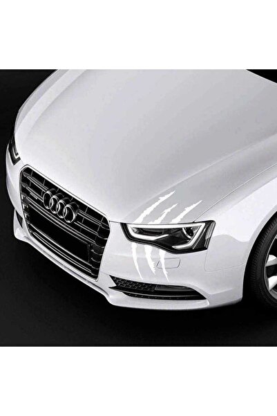 cnpromosyon Monster Canavar Pençe İzi Uzun Far Sticker - Araba Etiket, Çıkart...