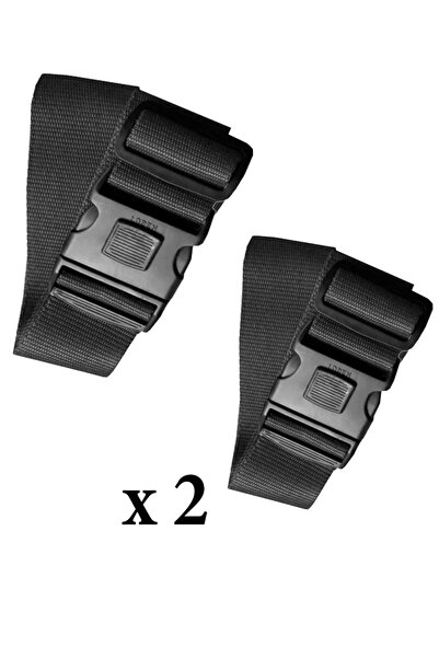 Metropolitan Valiz Bavul Çanta Emniyet Kemeri-Siyah, Kilitli, 2 Adet