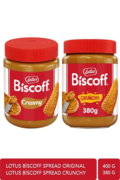 Lotus Biscoff Spread Original 400 Gr + Biscoff Spread Crunchy 380 Gr (ikisi B...