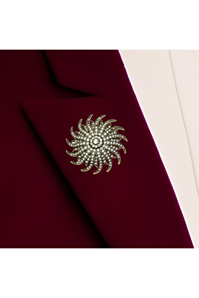 FAYRA ACCESSORIES Kristal Taşlı Çarkıfelek Sultan Broş