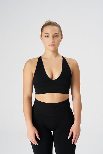 qlu Black Seamless Women's Triangular Bra - Attractive Collection Sports Bra