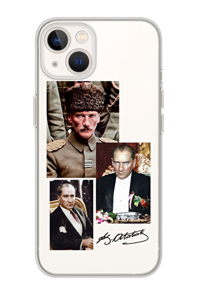 shoptocase Iphone 14/13 Uyumlu ATATÜRK Desenli Telefon Kılıfı
