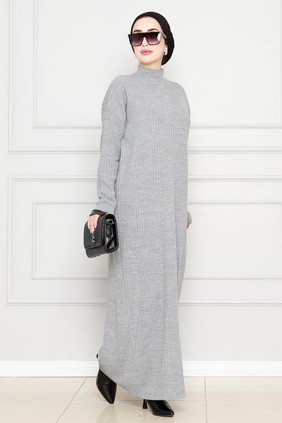 Sevitli Rochie din tricot cu nervuri gri