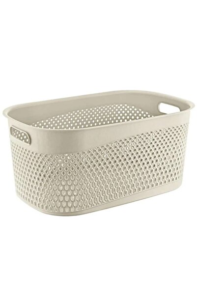 ÇEÇEN HOME Πλαστικό καλάθι ρούχων με πλεκτό σχέδιο 35 Lt (50X20CM)