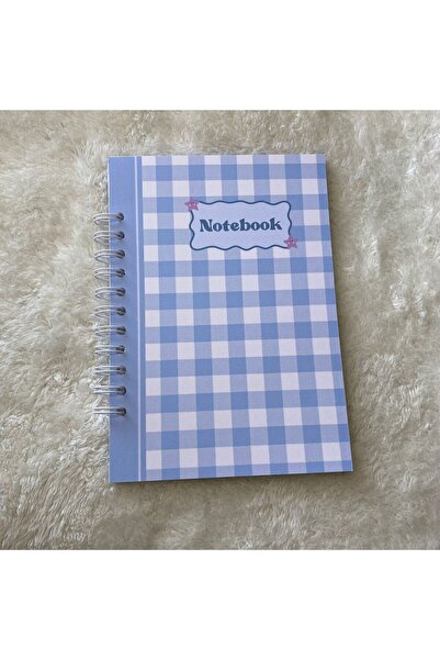 Nurmurs Pötikareli mavi tatlı estetik Telli Defter A5 50 sayfa