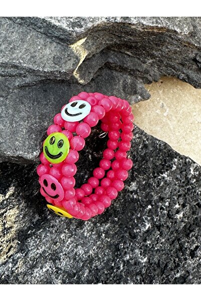 Medusa Accessories سوار أطفال مزين بالخرز على شكل وجه مبتسم