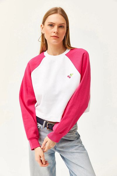 ribana Oversize, Crop Top Long Sleeve, Loose Fit Sweatshirt, Blouse