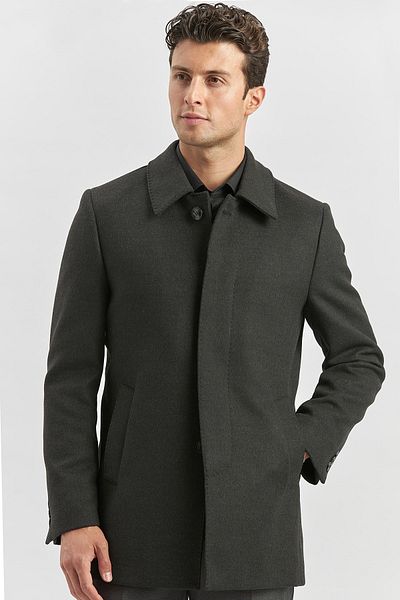 İmza Dark Anthracite Cashew - Παλτό Comfort Fit με καπιτονέ γιακά μωρού 1008245161