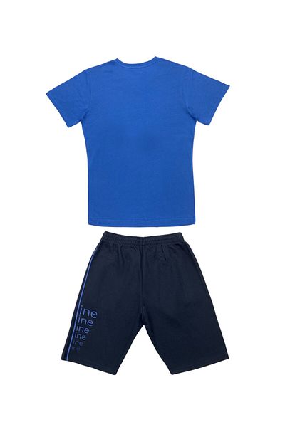 Masimar Men's 2 Thread Printed V-Neck Shorts T-Shirt Set