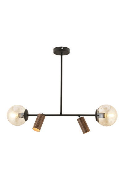 Apliqa Alkan Siyah 4Lü Sarkıt Modern Retro Tasarım Spot Avize