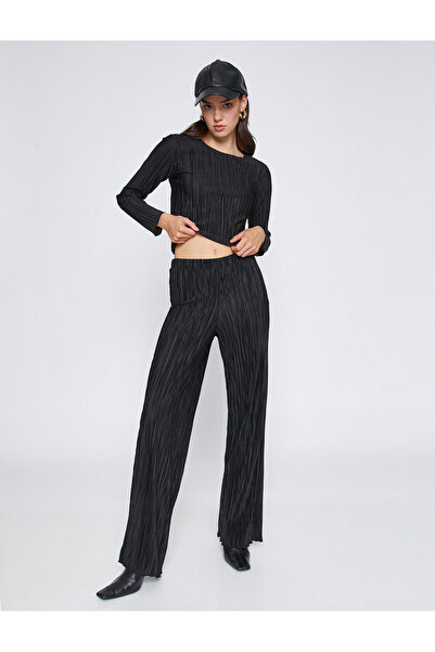 Koton Plissierte Hose mit weitem Bein