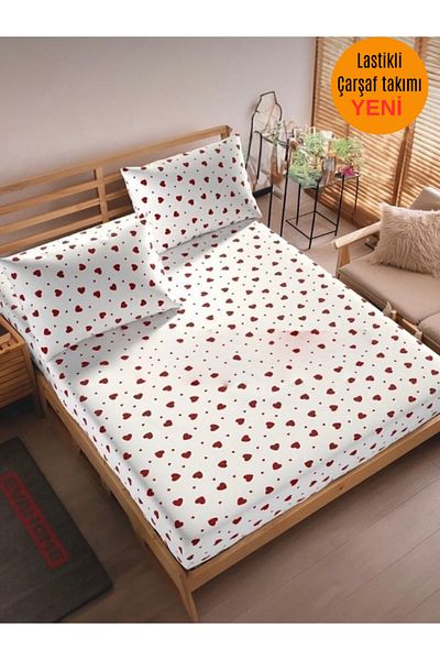 Sheri Home Elastic Double Bed Sheet and 2 Pillowcases 180 X 200 Size 88874575