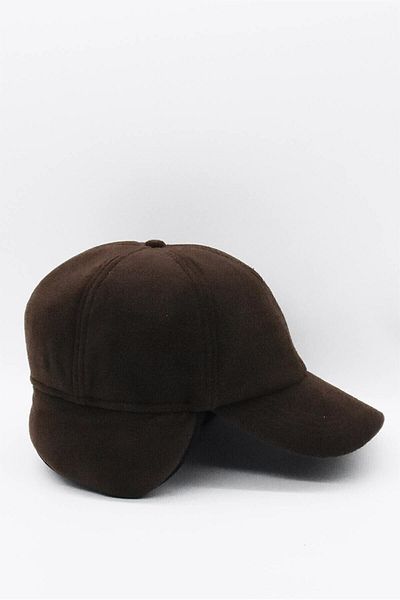Külah Men's Fleece Cap Hat - Dark Brown, Eared