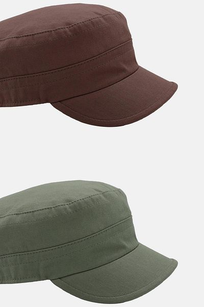 Külah Men's Fidel Castro Hat 2-Piece Cap with Rosette Detail - Brown/Khaki