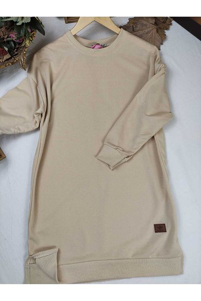 ALMİNA Two Yarn Cotton Combed Tesetures Tunic Sweatshirt