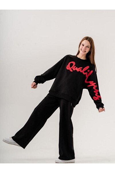 Zekids Hanorac din bumbac scris de calitate pentru fete