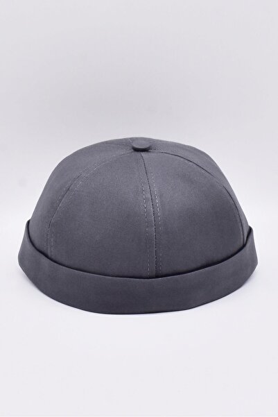 Külah Antrasit %100 Pamuk Cap Docker Şapka