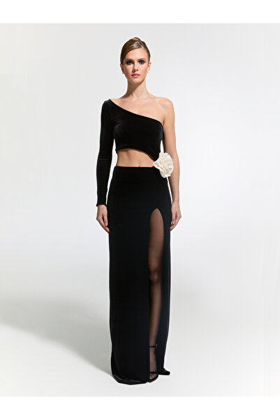 Nur Karaata Ritz White Rose Elbise