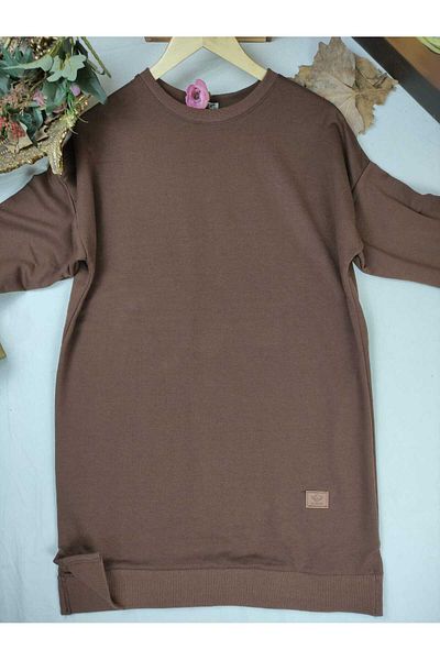 ALMİNA Two Yarn Cotton Combed Tesetures Tunic Sweatshirt