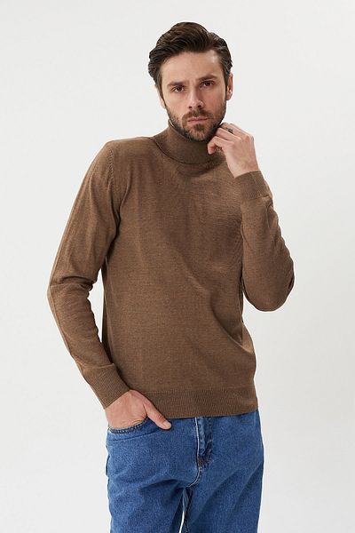 hateko Wool Light Brown Full Fisherman Sweater