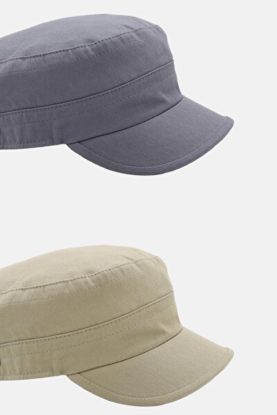 Külah Чоловіча капелюх Fidel Castro 2-шаровий капелюх з розеткою - сірий/бежевий