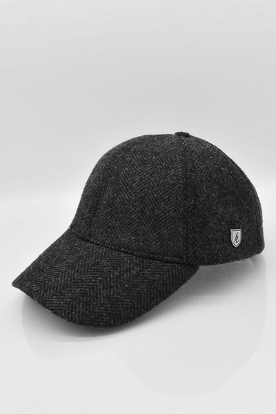 Külah Men's Wool Herringbone Cap Hat-grey