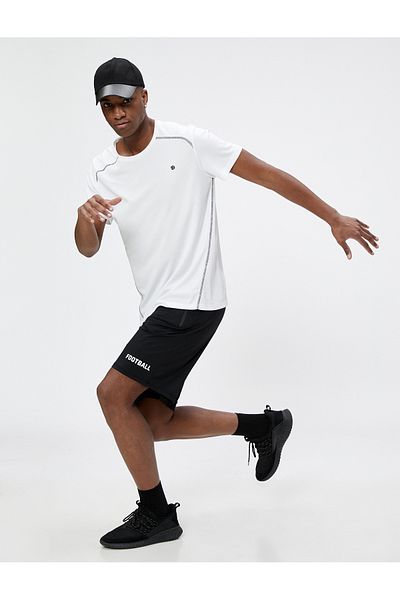 Koton Sportshorts mit Spitzenbund und Taschendetail mit Fußball-Print