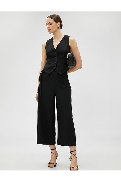 Koton Crop-Hose, breiter Beingürtel, detailliert