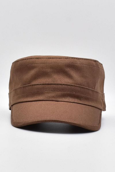 Külah Brown Men's Summer Hat - Long Brim Kastro Model Cotton