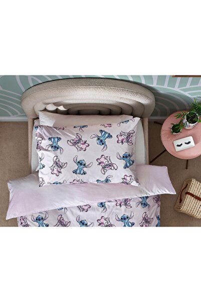 Zorluteks Pink Disney Lilo & Stitch % 100 Pamuk Kumaş 2 Adet Yastık Kılıfı 50...