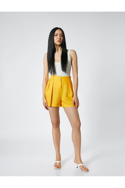 Koton Shorts aus Leinenmischung, locker geschnitten, plissiert