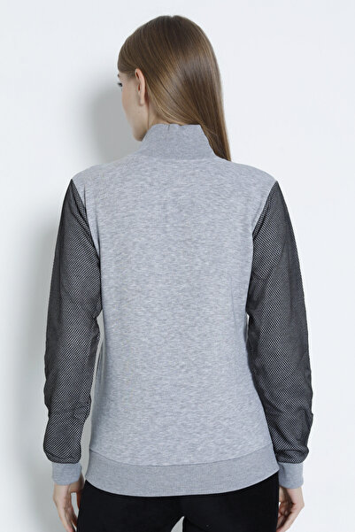 İntensive γυναικεία ζακέτα με φερμουάρ με φερμουάρ με πέτρα