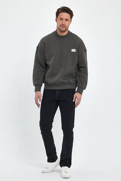 COMBİNE MİCHAİL Men's Oversize Embroidered High-Rise Sweatshirt - Furnish