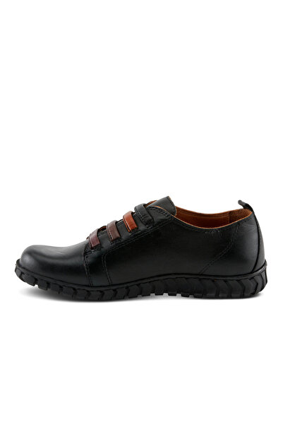 İNZE AYAKKABI Genuine Leather Black Casual Shoes Model Name: Zemrut
