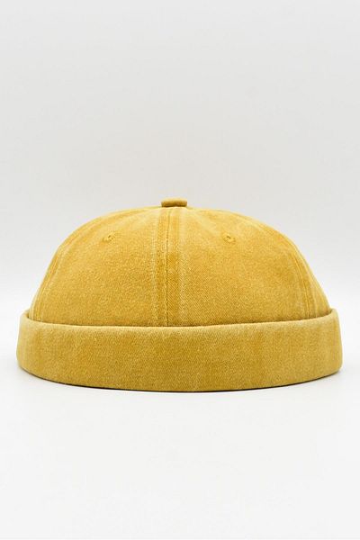Külah Vintage Retro Mustard Antique Cotton Cap Docker Hat