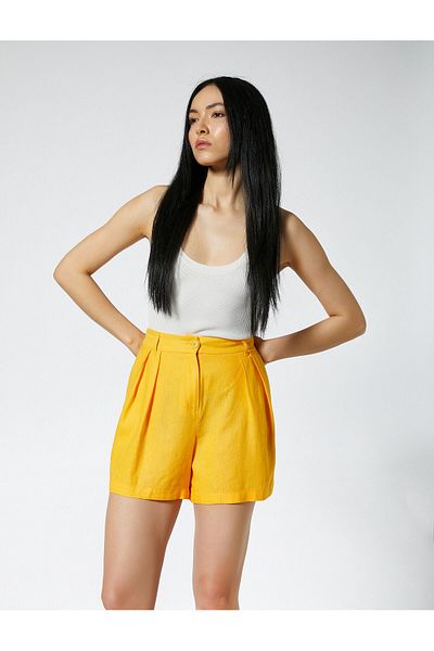 Koton Shorts aus Leinenmischung, locker geschnitten, plissiert