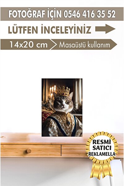 reklamella No:15 Kişiye Özel Tasarım Evcil Hayvan Tablosu Patili Hediyelik Kraliyet kıyafetli Portresi