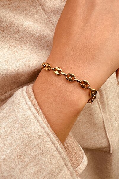 Medusa Accessories Sailor Chain Gold Color Steel Men's Bracelet