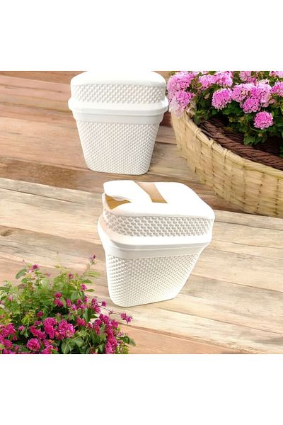 ÇEÇEN HOME Кошче за боклук за баня за плот Vortex, 7 литра, средно голямо (26X22 см)