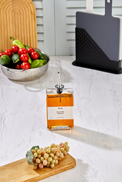 EMBazaar Stylish 350 ml Silver Lid Glass Oil Pot Sauce Bowl Vinegar