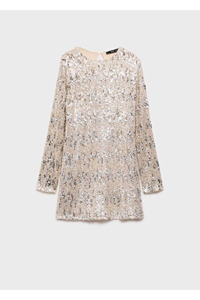 MANGO Woman Rochie cu paiete cu umeri captusiti