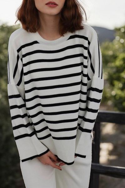 Flow Misseale Striped Sweater and Trousers Set